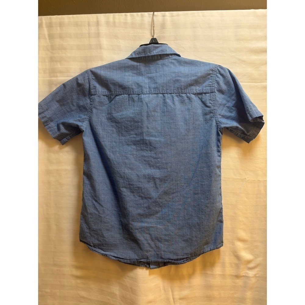 Calvin Klein Jeans Kids Blue Chambray Short Sleeve Button Up‎ Shirt Size M 10 12 - Picture 2 of 5